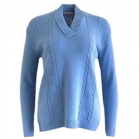 Emma Sky Blue Four Button Jumper